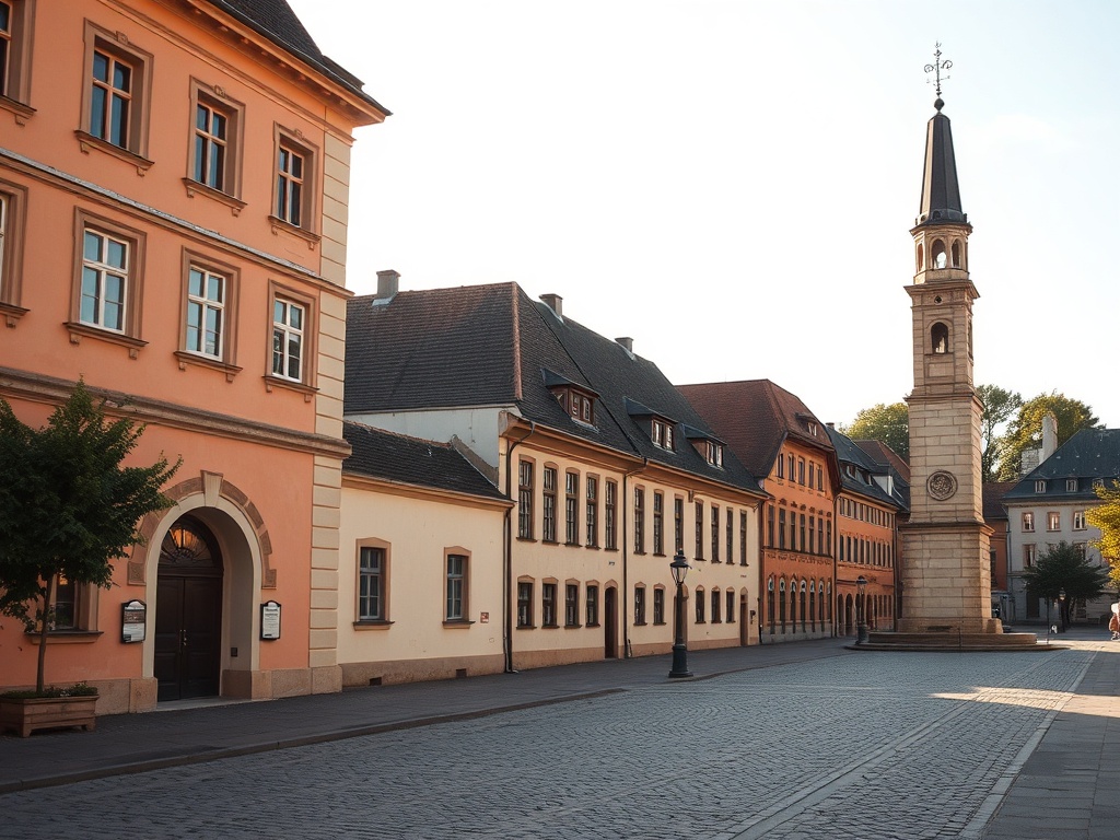 Widok na miasto Świdnik w latach 70. XX wieku, z widocznymi blokami mieszkalnymi i zakładami przemysłowymi w tle.