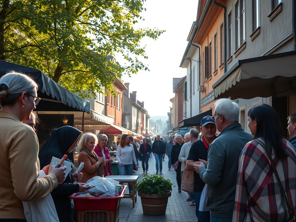 Plakat informacyjny o Dniu Ziemi z elementami przyrodniczymi i symbolem miasta Świdnik.